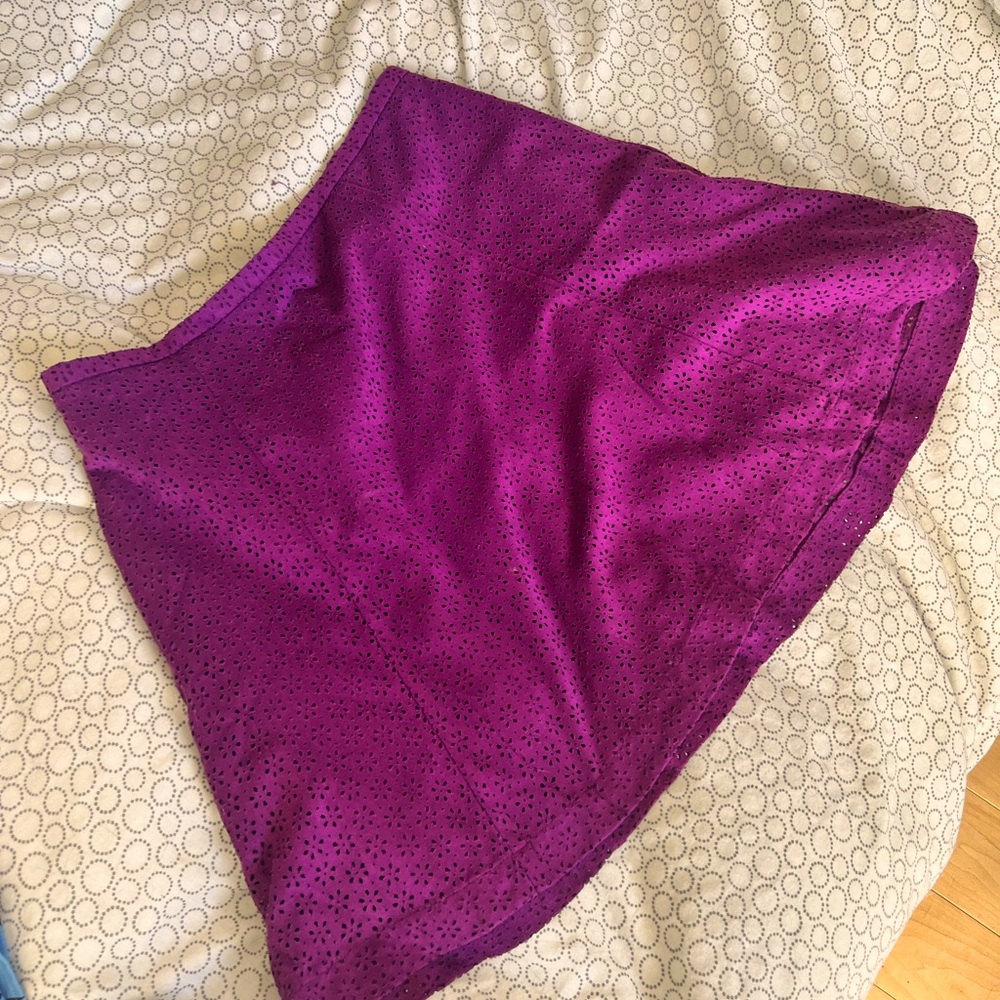 High waist purple skirt .